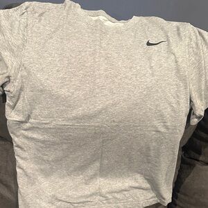 Nike Heather Gray Tee with Black Swoosh